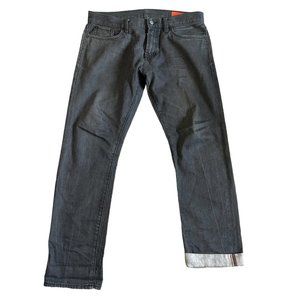 Jean Shop $185 men Mick Slim Fit Selvedge Jeans 36 x 31 Raw Grey Denim tagged 34